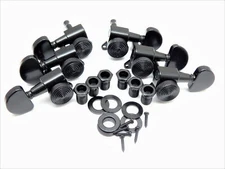3x3 LOCKING Guitar Tuners 18:1 Ratio - Black Kidney Button