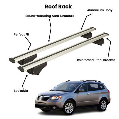 2 Pcs Silver Cross Bars for  SUBARU TRIBECA SUV 2006-2014