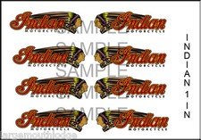 NEW PEEL AND STICK INDIAN MOTORCYCLE DOUBLE LEFT AND RIGHT DECALS 1" X .313