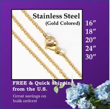 10-100pcs Gold Color Stainless Steel Necklace Chain DIY Jewelry Making Bulk Lot
