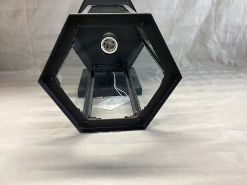 Capital Lighting Walton 1 Light Outdoor Wall Lantern Black Clear Glass 946611BK - Picture 14 of 15