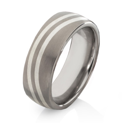 Verlobungsring Ehering Herrenring oder Damenring aus Titan und 925 Silber  TE12