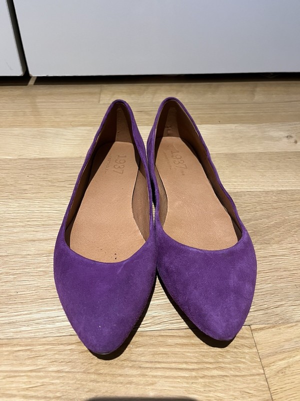 Madewell Sidewalk Skimmer Flats Purple Suede 7.5