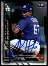 2016 Bowman Chrome Scouts Top 100 Updates Jharel Cotton Auto Dodgers #BSU-JC