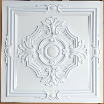 Pvc Ceiling Tile Faux Tin White Color Club Cafe Decor Wall Panel