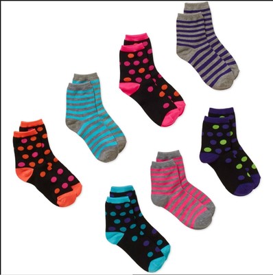  New LARGE Girl's SHOE Size 4-10 ASSORTED SOCKS wm5263