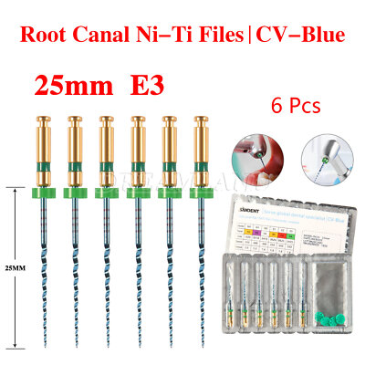 6pc Dental Endo Rotary NITI Files X3-Pro Gold Taper Root Canal Endodontic Files