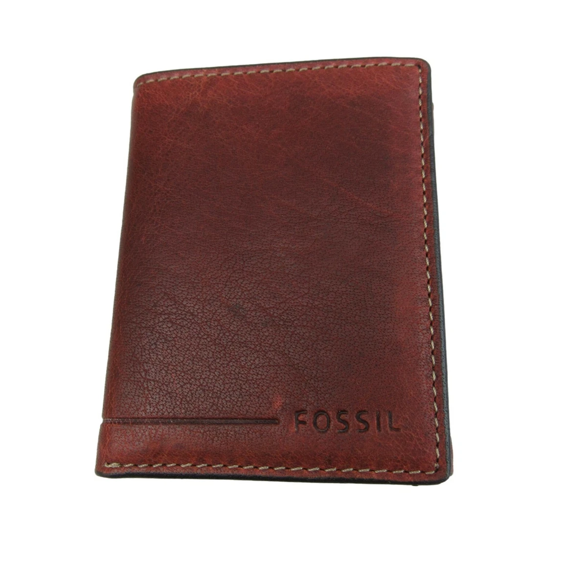 Fossil Allen Trifold RFID Mens Brown Leather Wallet NEW SML1550231 