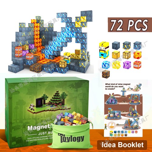 Minecraft Style Magnetic Blocks 100 Piece Construction Toy Imaginative Play!gift - Picture 7 of 8