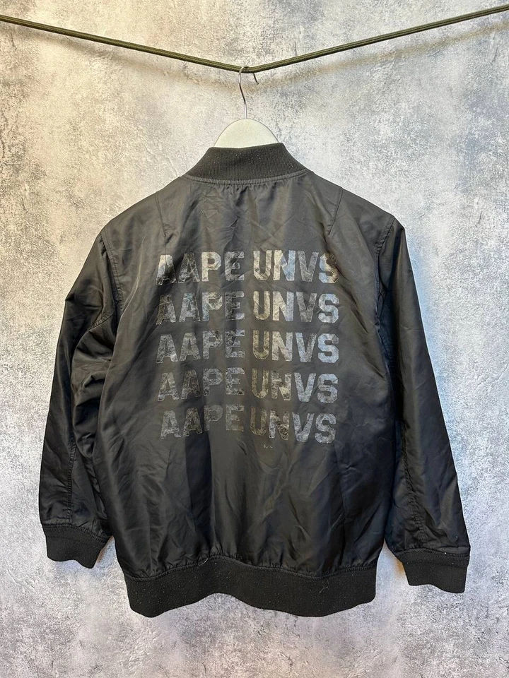 AAPE By A Bathing Ape UNVS Bomber Reversible Rare Men's Size Medium - Image 4 of 4