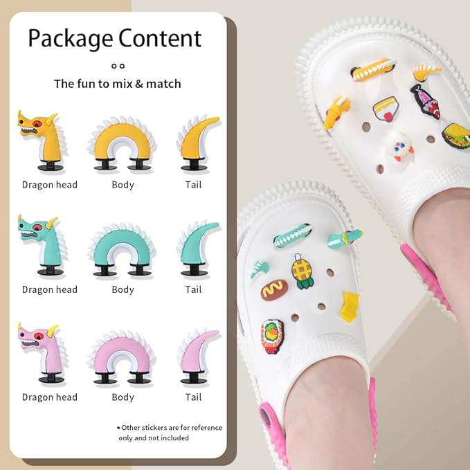 Dragons 3D Croc Charms Jibbitz for Boys, Teens, Girls Shoe Cute Clogs