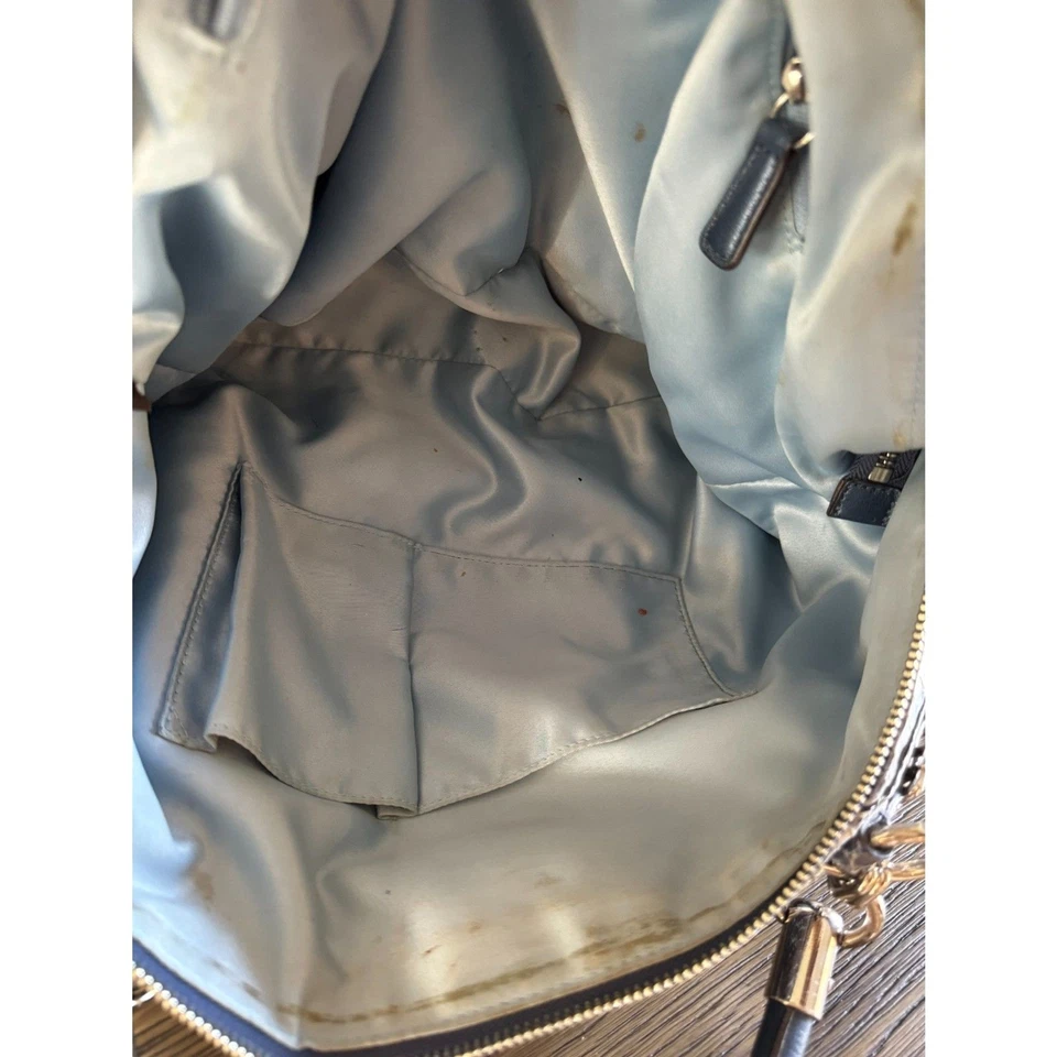 Cartera Coach 16346 Madison vintage pitón en relieve Sophia cuero azul metálico Foto 3 de 4