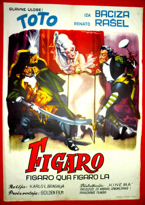 FIGARO QUA FIGARO LA 1955 ITALIAN TOTO ISA BATZIZZA R.RASCEL EXYU MOVIE POSTER