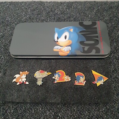 SEGA Sonic The Hedgehog Pins Metall Box Rare Merchandise 2 3 1992 Neu