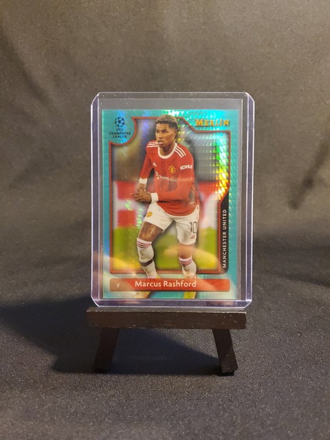 2021-22 Topps Merlin Chrome UCL - Aqua Prism Refractor #89 - Marcus Rashford