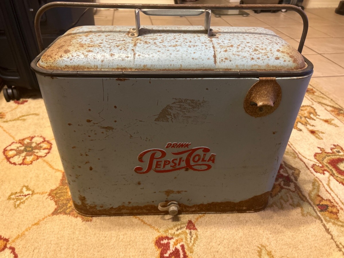 Original Super Rare Color Mid Century Pepsi Cola Cooler