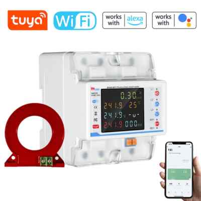 Three-phase 4PWIFI Graffiti Smart Circuit Breaker Metering Overload Protection