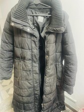 Primark Black Long Puufer Jacket Zip Up Coat
