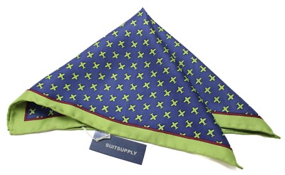SUITSUPPLY Pocket Graphic Navy Taschentuch Herren One Größe Reine Seide Formelle