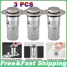 3PCS Bathroom Sink Stopper Pop Up Sink Drain Filter for 1.1 1.5 Inch Drain Hole