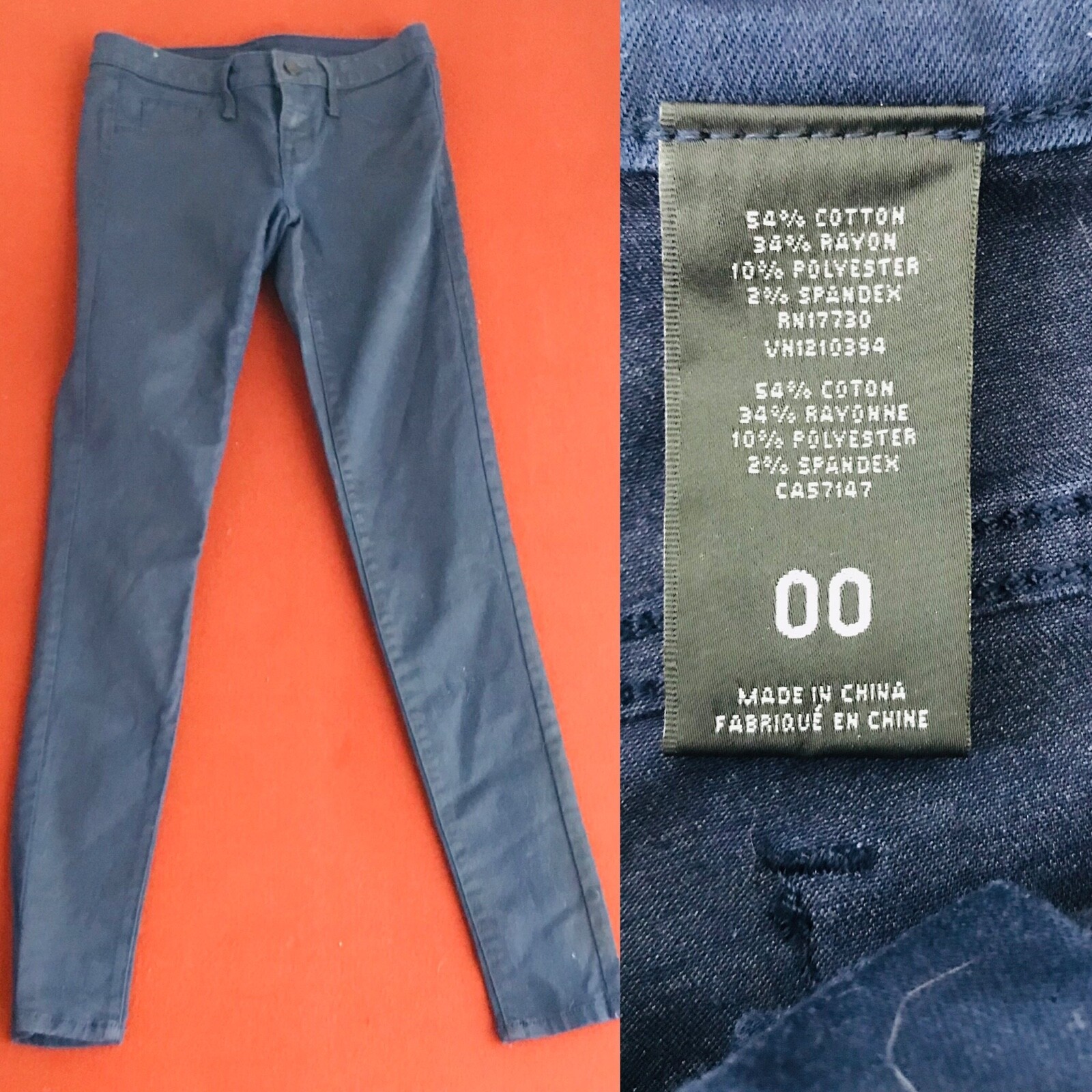 MOSSIMO SUPPLY CO. Dark Laminated SKINNY JEANS 00 Gem