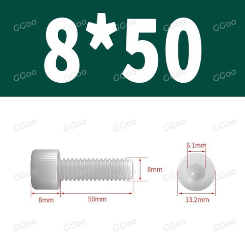 M3 M4 M5 M6 M8 M10 M12 Cap Head Screws Hex Socket Allen Key Bolts Nylon DIN 912 - Picture 55 of 89