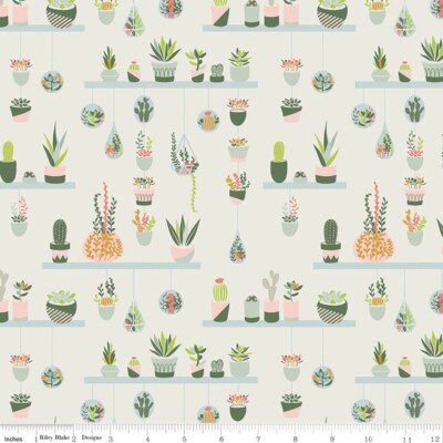 $7 Per Yard ARID OASIS Hanging Garden Cactus Cream Quilt Fabric by Riley Blake