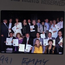 Grupo de nominados al Emmy 1991 años 90 35 mm diapositiva original Tom Poston Jane Seymour