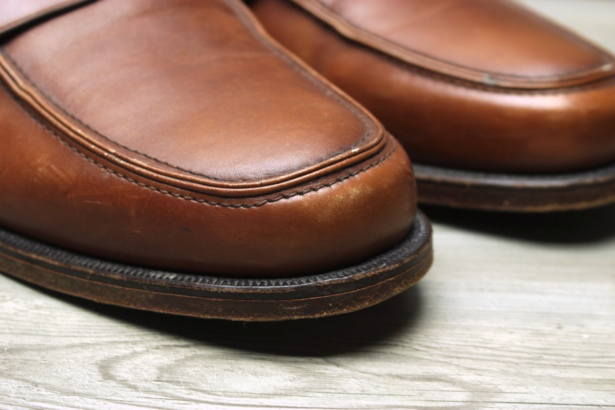 LOAKE penny loafers brown leather shoes sz 100 mens moc toe made in UK eBay