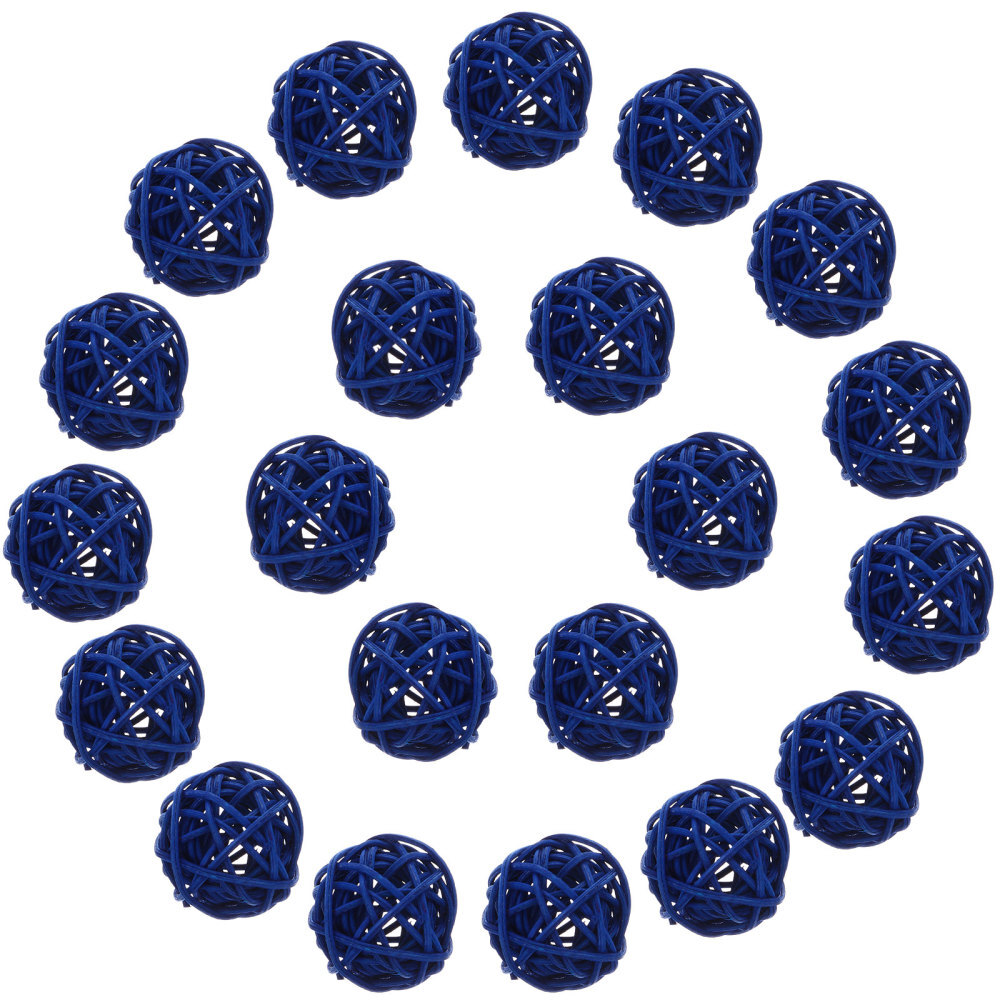 20 Boules En Rotin Décoratives – DIY Déco – Pour Noël, Mariage, Vase – Multicolores – Ø 5 Cm