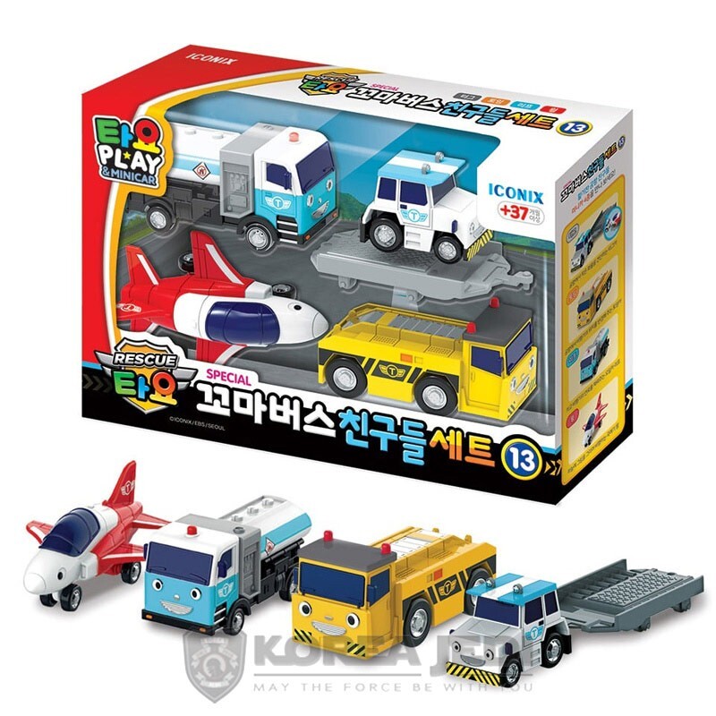 Tayo the Little Bus ミニカーセット Little Bus Tayo - Special No.13 Mini Bus 4pcs Car Set (Tug, Towing