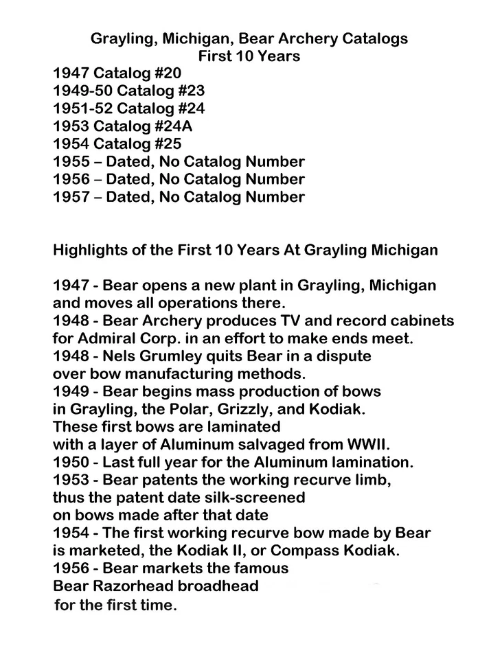 10 Years of Bear Archery Catalogs Reproduction- 1947 to 1957  All In One Book - Image 2 of 4