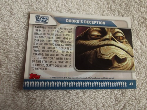 Topps - Star Wars: Clone Wars "DOOKU'S DECEPTION" #47 Trading Card - Picture 2 of 2