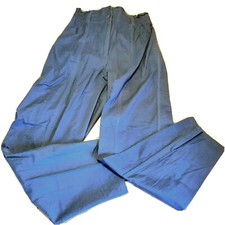 Vintage Pantempos Womens Pants Size L Navy Blue Elastic Waist Button Up Leg