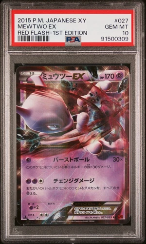PSA 10 - 2015 Pokemon Japanese XY MEWTWO EX Red Flash 1st Edition #027 (0309)