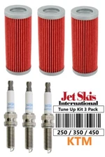 Tune Up For Kit (3 Pack) KTM 250 350 450 SXF XCF EXCF NGK Plug LMAR9AI-8D Filter