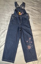 VTG Disney Overalls Girls Size 12 Winnie the Pooh Glowing Glitter Y2K RARE