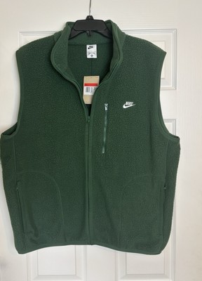 Nike Sportswear Club Winterized Fleece Vest Green Men s Sz Large FZ0894-323 NWT