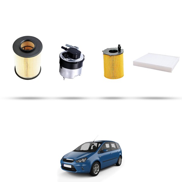 Hoffcar Wartungsset - 4 Filter FüR Ford C-Max 1.6 Tdci 66KW Ab 2007-image