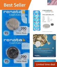 2-Pack 390 SR1130SW 1.55V Silver Oxide Watch Batteries - High Performance