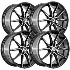 Set Of 4 Pinnacle P218 Enzo 18x8 5x4.5 35mm Blackmachined Wheels Rims