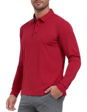 Long Sleeve Polo Shirts for Men Quick Dry Collared Golf Tops for Athletic Ten...