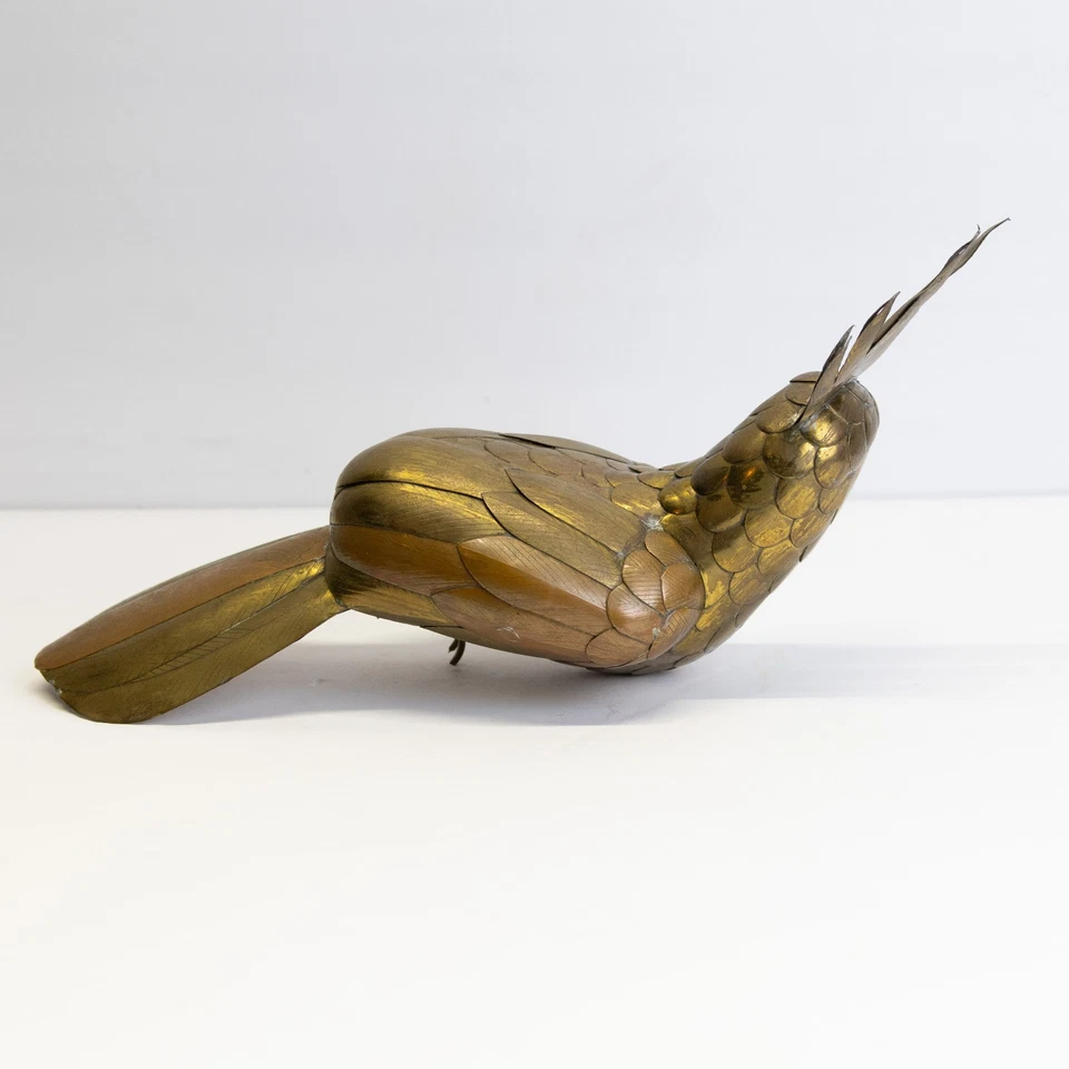 RARE Sergio Bustamante Brass Copper Parrot Sculpture Mid-Century Modern Art - Image 4 of 4