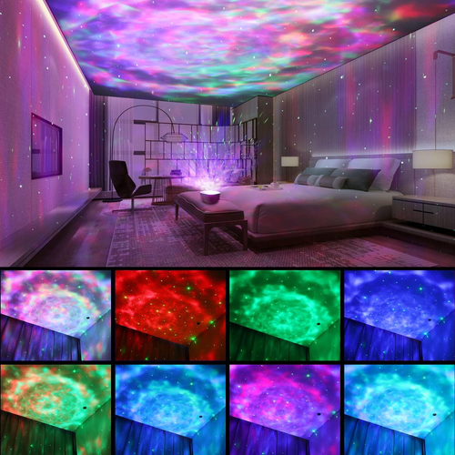 Bozhihong Galaxy Star Proiettore Luce Notturna con Telecomando, Musica e Timer, Bianco - Foto 2 di 14