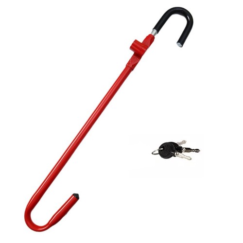 Car Steering Wheel To Pedal Lock Anti-theft Device Twin Hook With 2 Keys Red - Picture 8 of 11
