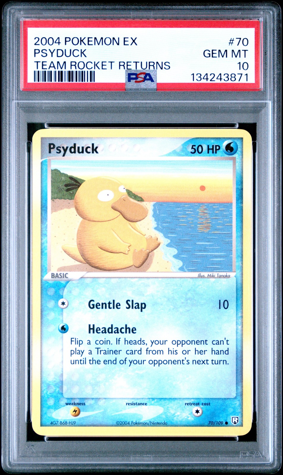 2004 Pokemon Ex Team Rocket Returns #70 Psyduck Team Rocket Returns PSA 10