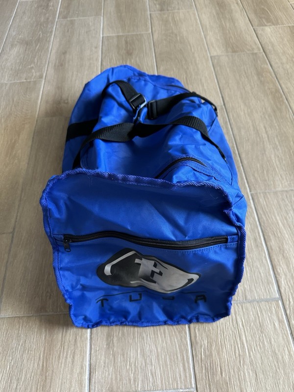 Vintage Blue Tusa Snorkel Scuba Gear Bag With Mesh Duffel