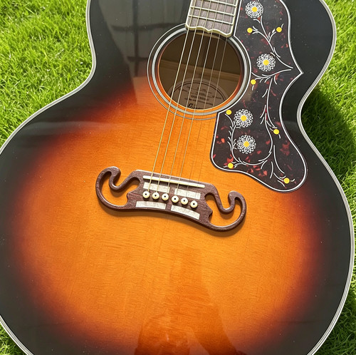 US STOCK Vintage Sunburst J-200 Style Acoustic Electric Guitar Solid Spruce Top
