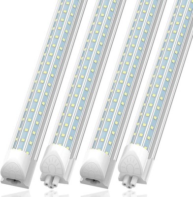 T8 4FT 8FT LED Shop Light Fixture Integrated 60W 120W Tube Light Bulbs D-Shape