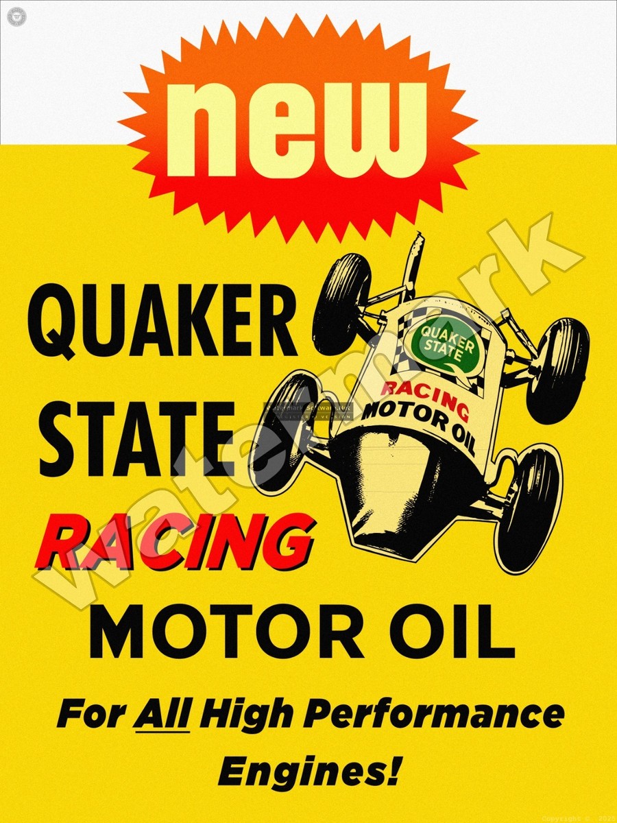 Quaker State Racing Motor Oil Metal Sign 3 Sizes to Choose From | eBay